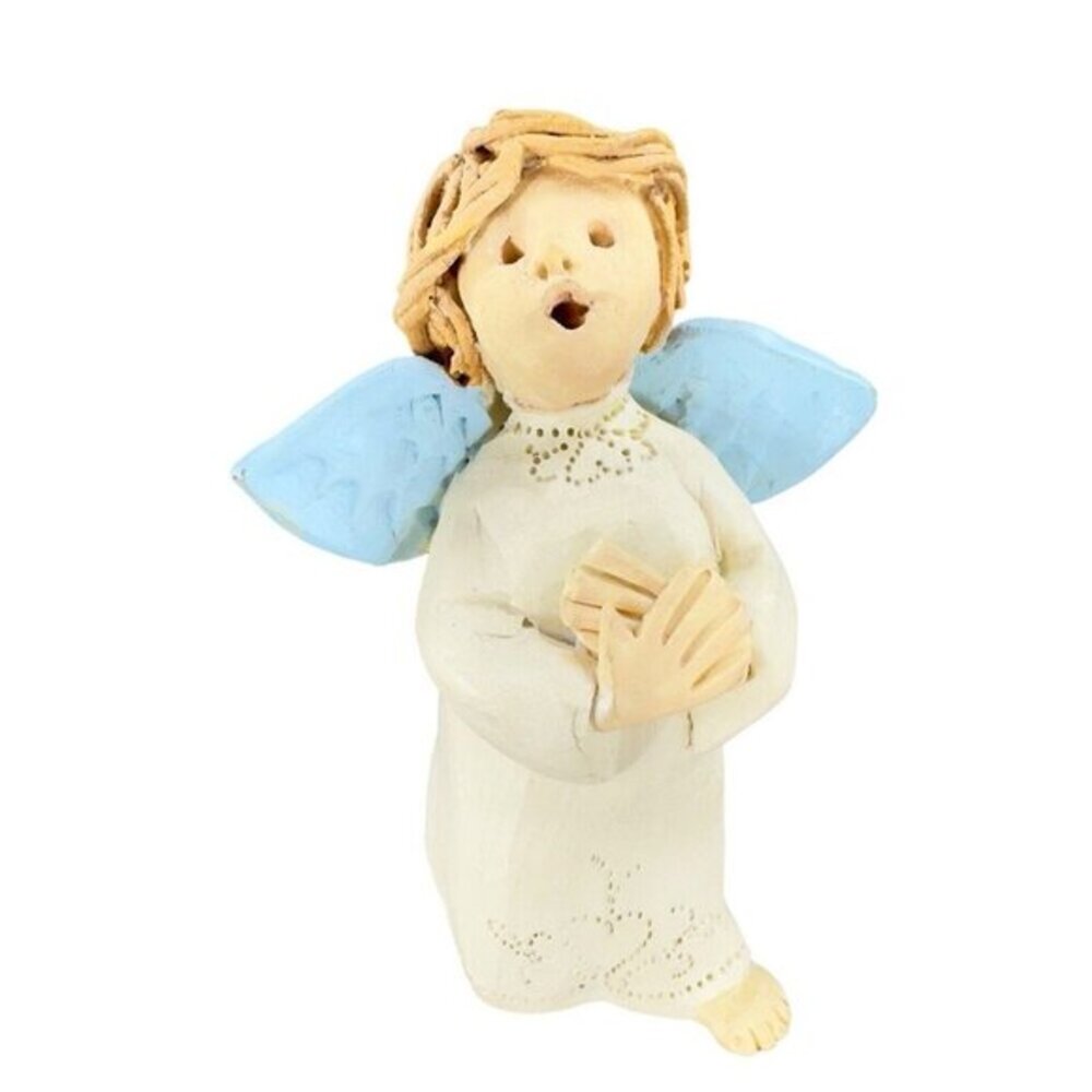 Vintage Thayer Whimsical Figurine Angel With Blue Wings No Eyes Cannon Falls